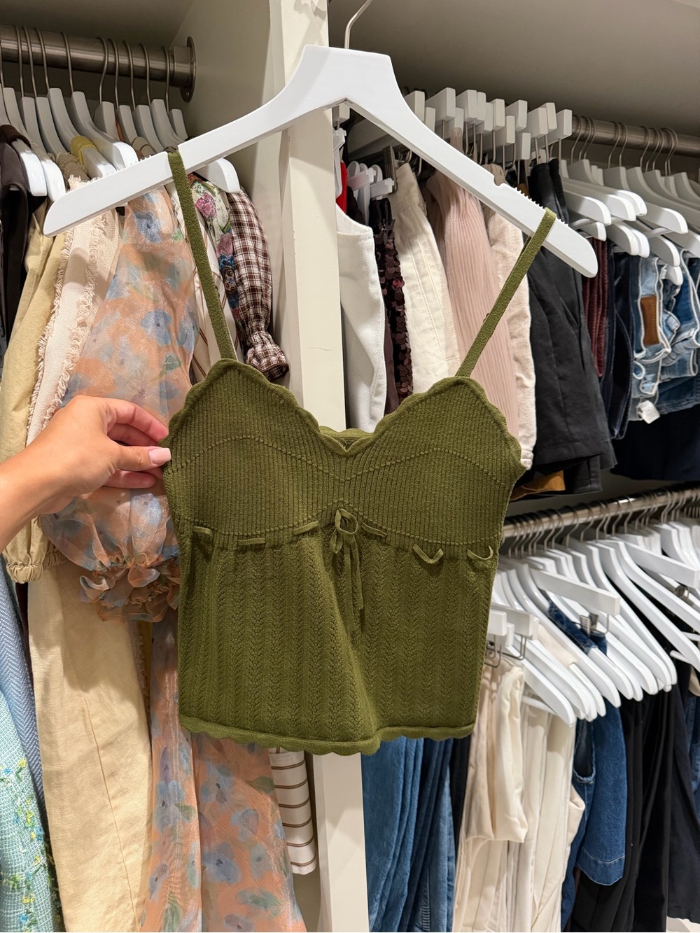 Wilfred Olive Green Knit Scalloped Cami - Picture 1 of 3